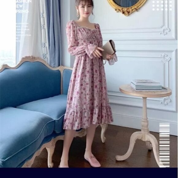 VINTAGE KOREAN FLORAL DRESS PRE FALL - Picture 3 of 10